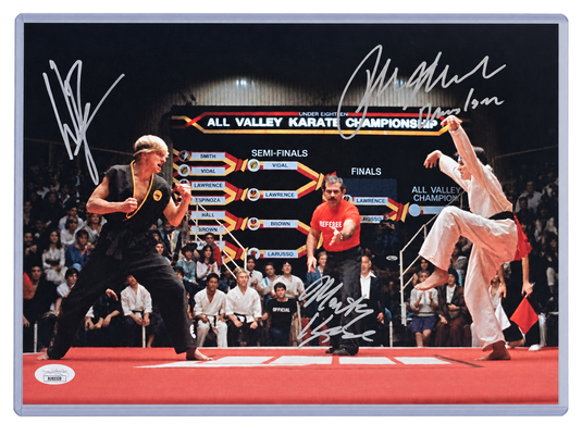 Autographed item – Ralph Macchio, Billy Zabka & Martin Kove – Signed 12 × 18 "Danielson" photo