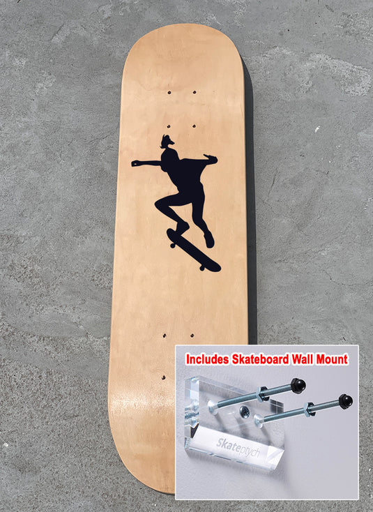 Skateboard with Custom Text with Wall Mount